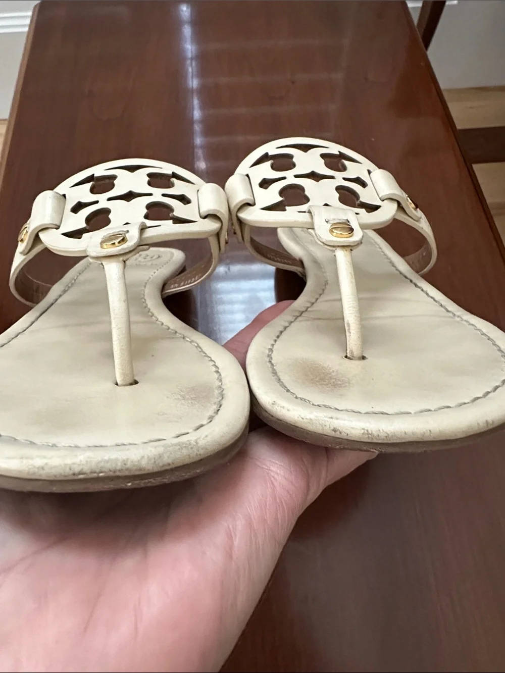 Tory Burch Miller Sandals Ivory Size 7